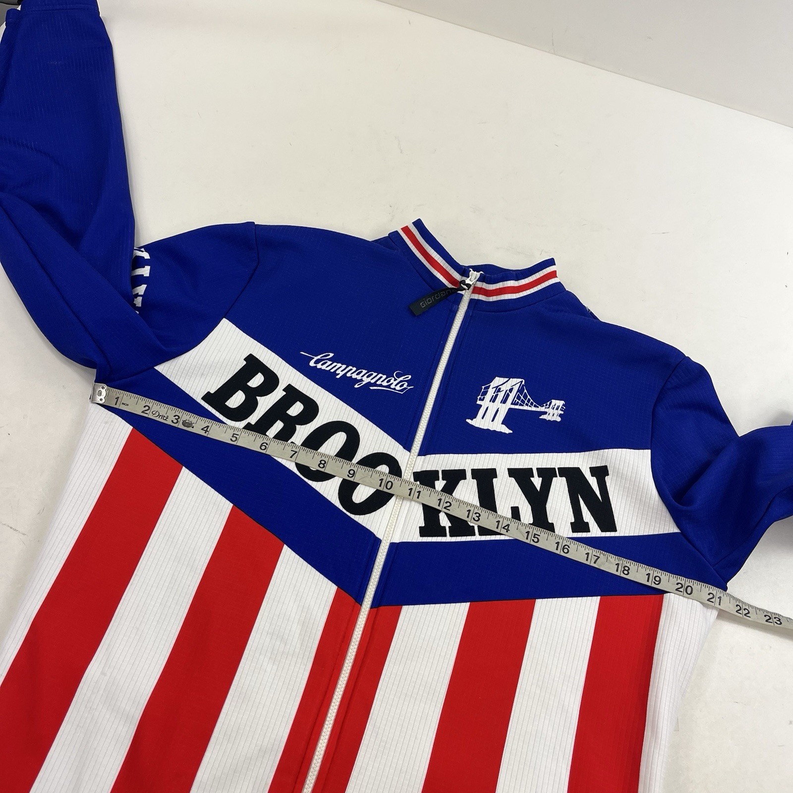 Vtg Giordana Brooklyn Campagnolo Cycling Jersey Thermal Fleece Made Italy LARGE