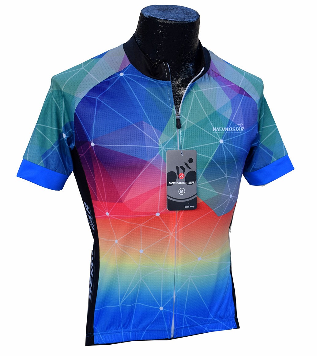 Weimostar Cycling Jersey Men’s Size M Short Sleeve Colorful Cyclist Shirt, NWT