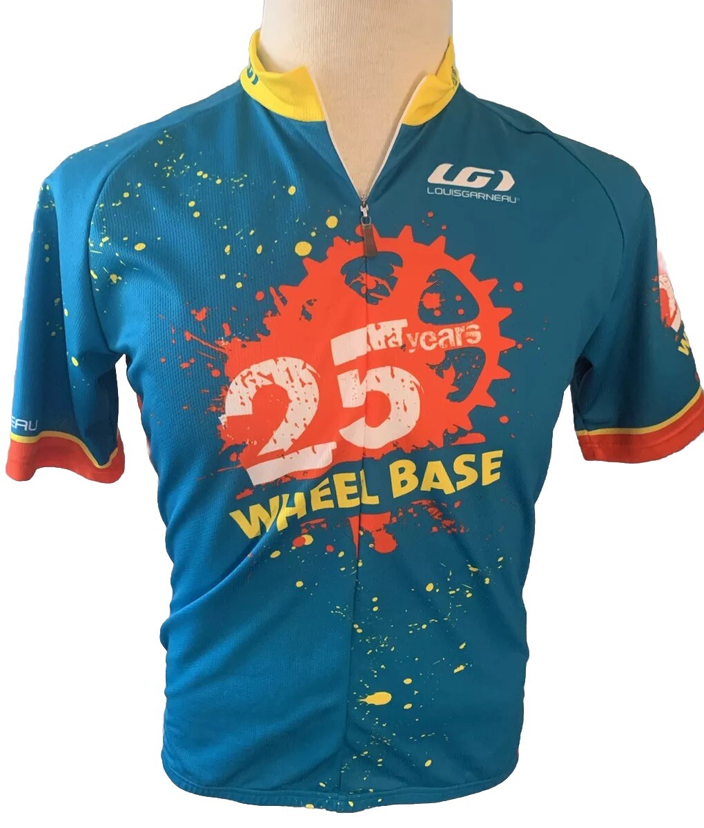Louis Garneau Cycle Bike Mens Shirt Jersey Half Zip 25 Years Wheel Base M