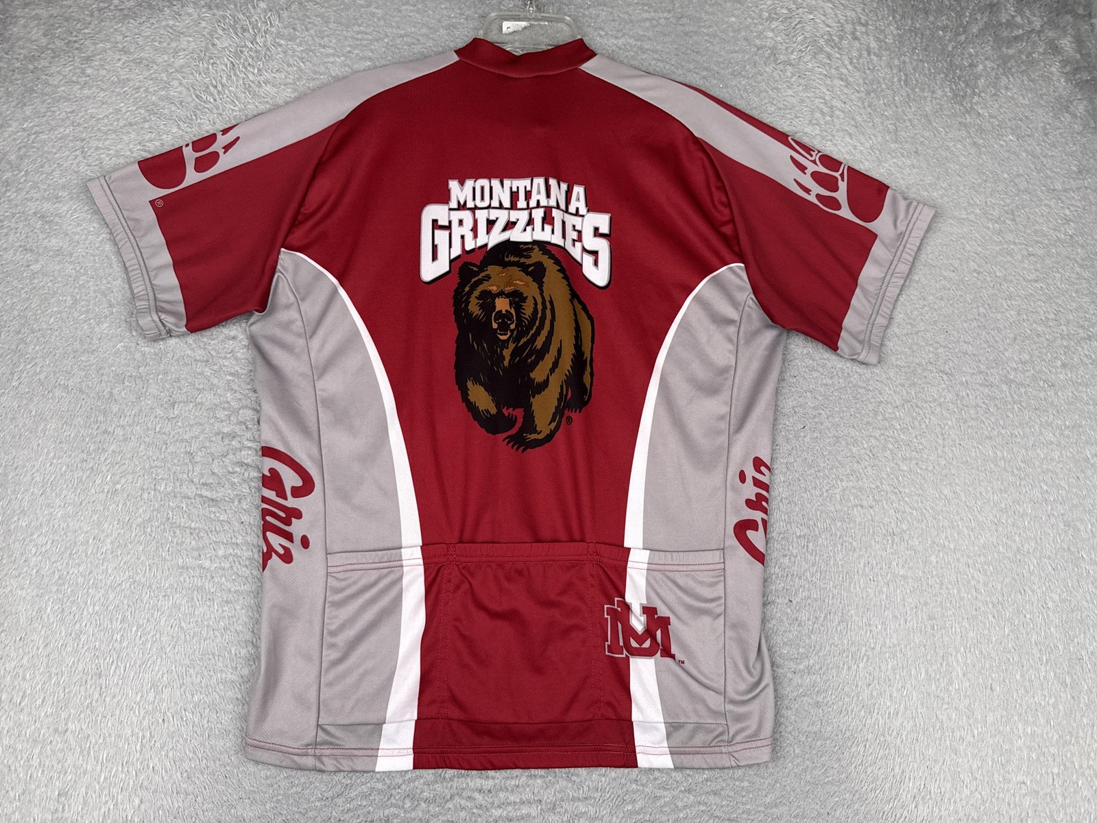 Adrenaline Promotions Cycling Jersey Mens 2XL Red Montana Grizzlies 1/4 Zip