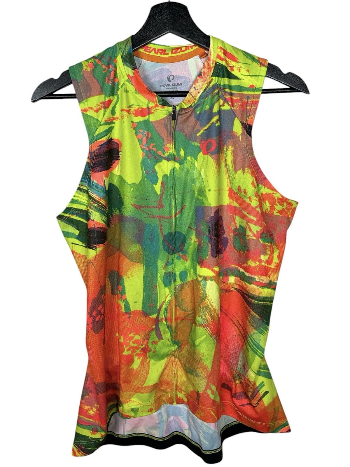 Pearl Izumi Womens Attack Jersey Sleeveless Top Colorful Pockets Full Zip XL