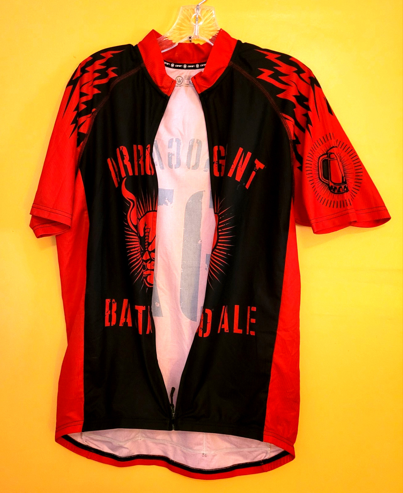 Arrogant Bastard Ale Cycling Jersey Large Full Zip Rear Pockets Free Shipping