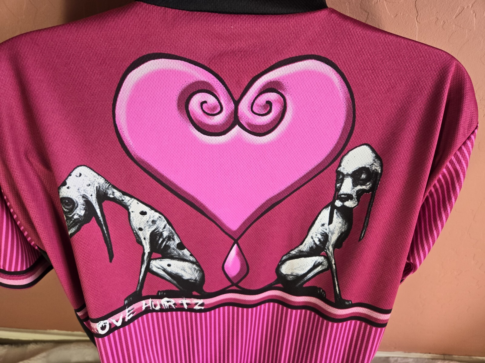 Primal Wear Womens 3/4 Zip Cycling Jersey Love Hurtz Heart Greyhound Dog Size XL