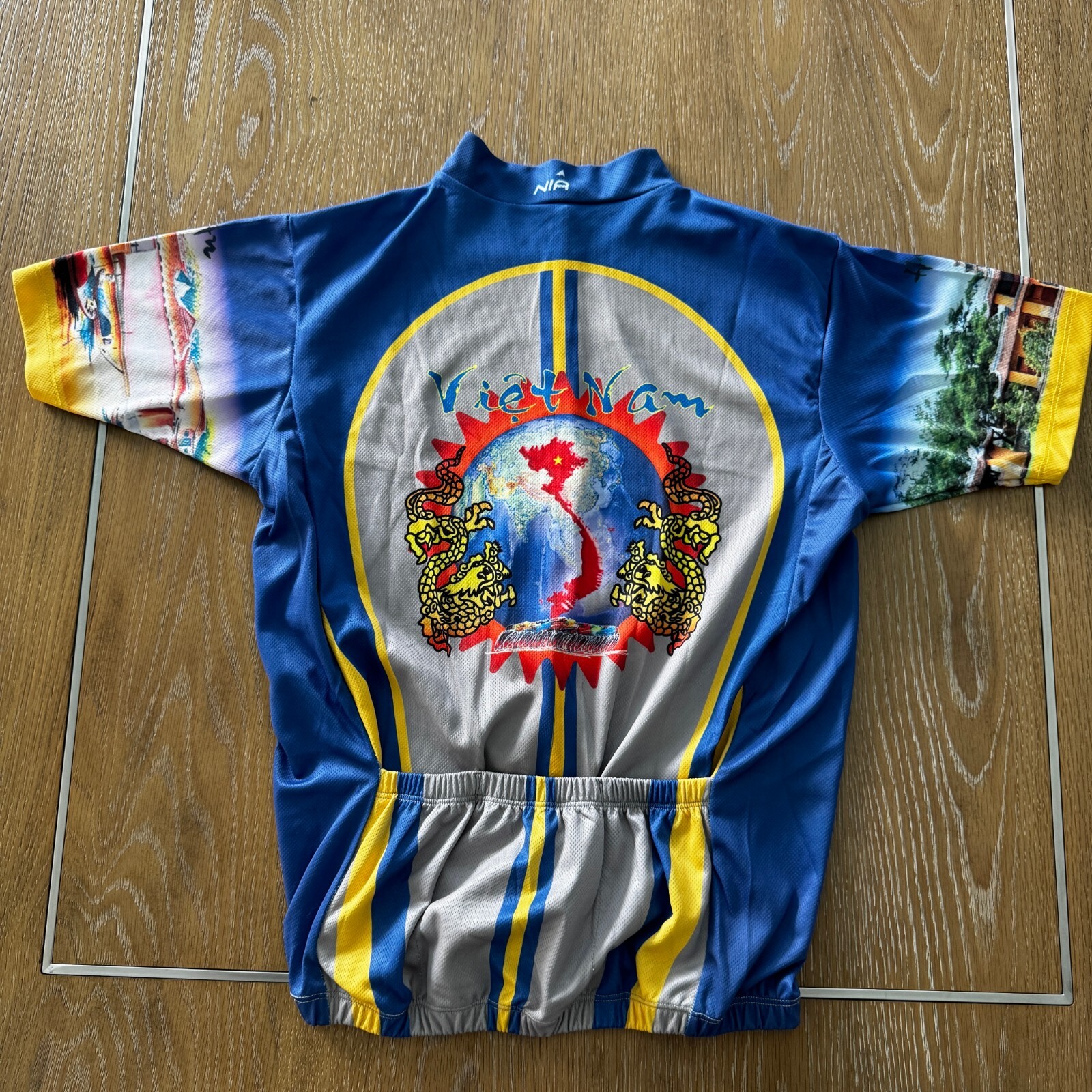 NIA Cycling Jersey Women’s Small Vietnam Hanoi Hue Hoi An Tour 3/4+ Zip AOP