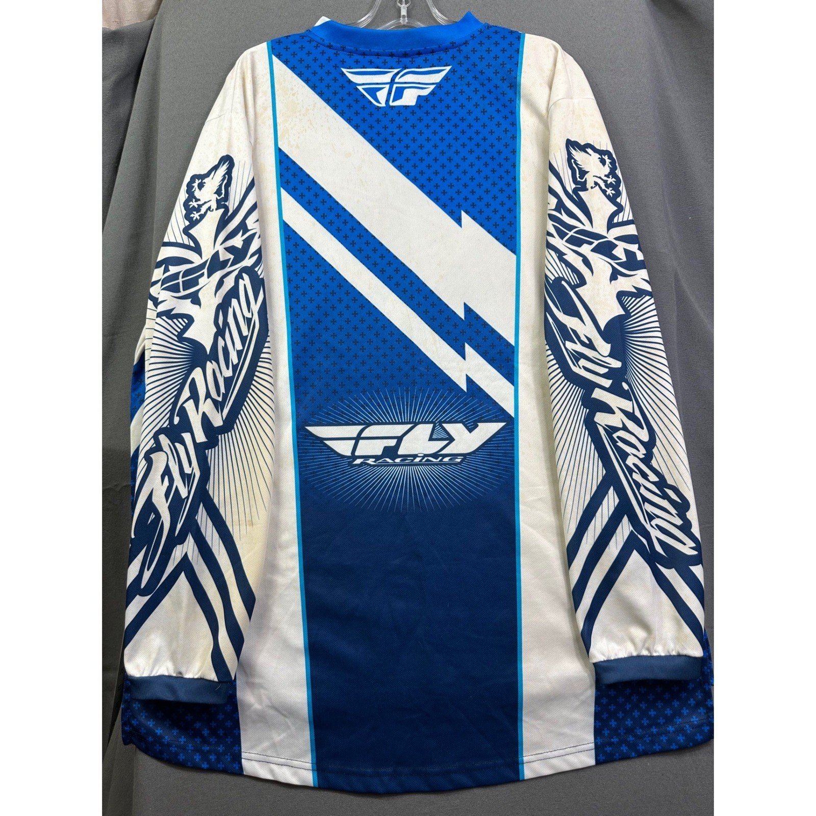 VTG Fly Racing Motocross Jersey Men XL Blue White Long Sleeve MX Off-Road Gear
