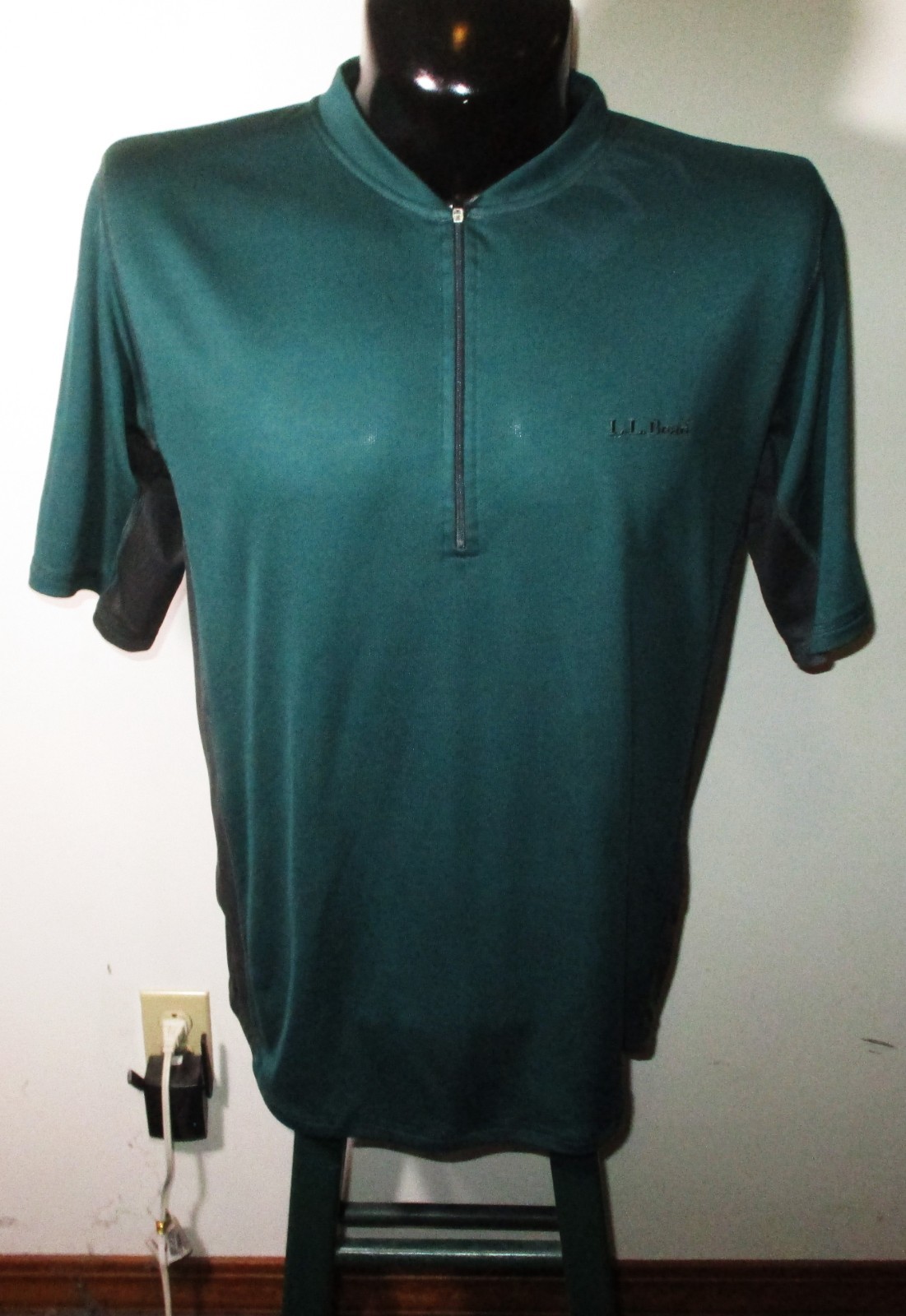 L.L. BEAN Green Short Sleeve 1/2 Zip Cycling Jersey Men’s Size L