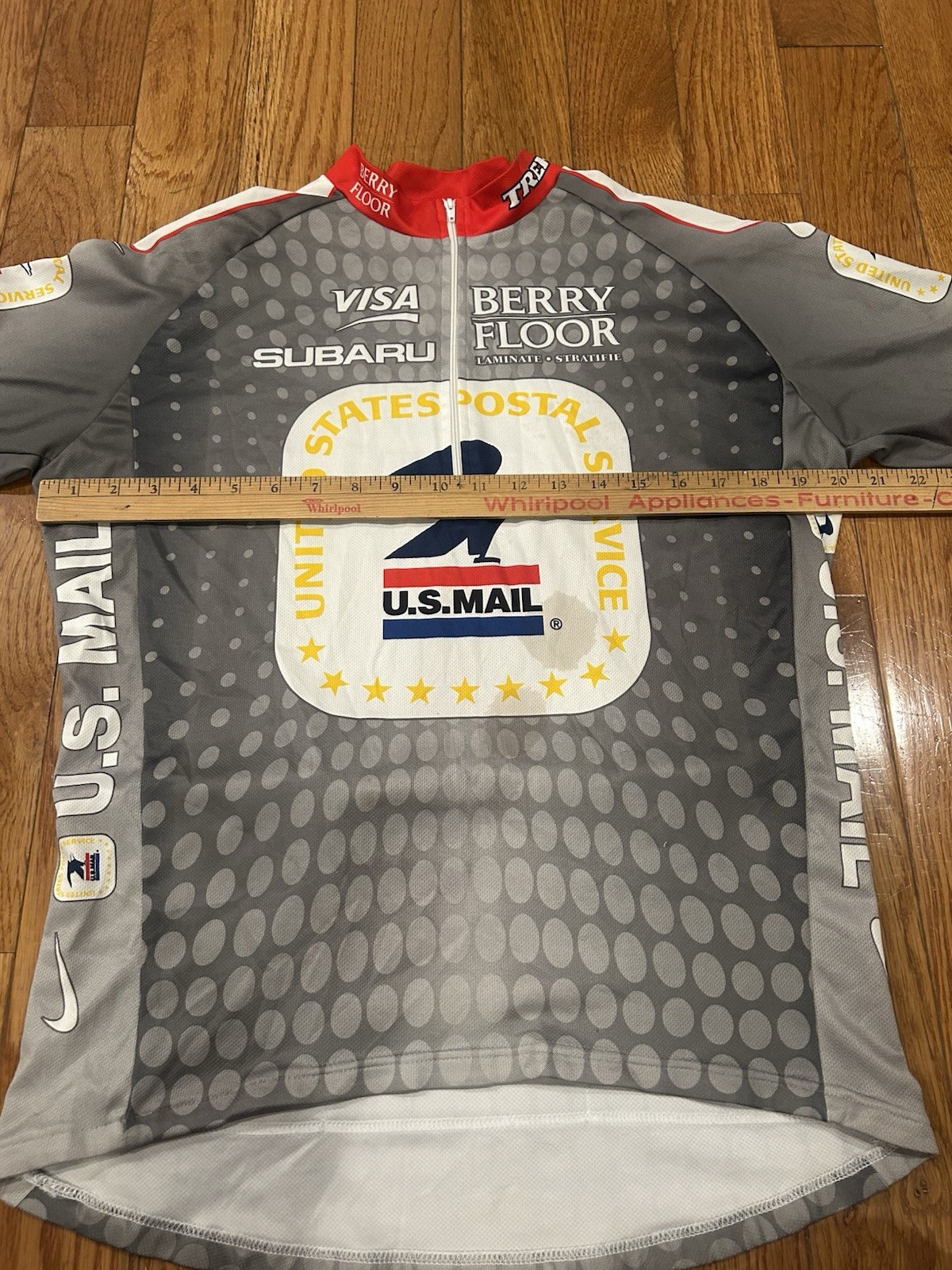 Nike US Postal Service Cycling Jersey Mens L Vintage USPS Trek Berry Floor