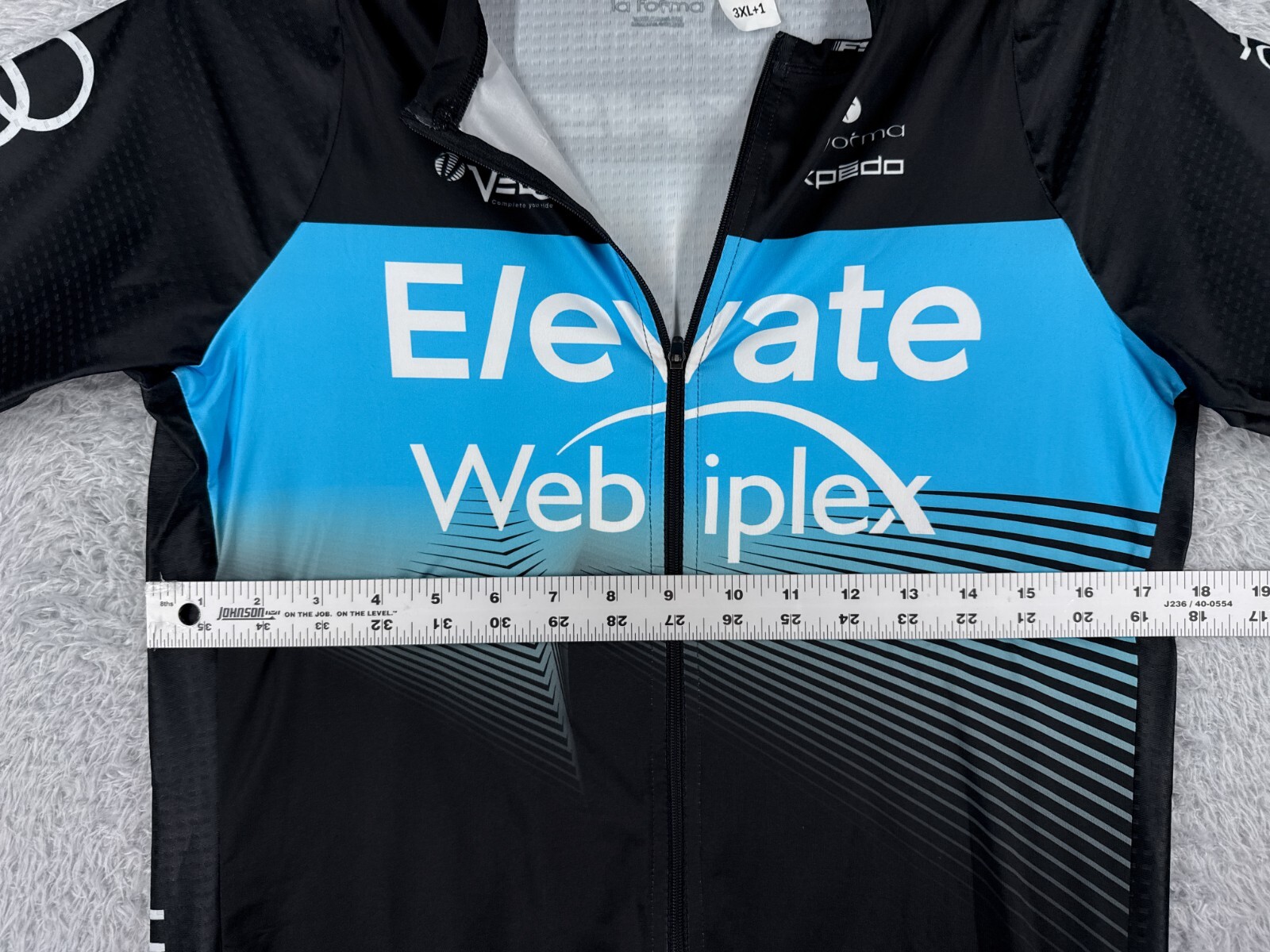 La Forma Cycling Jersey Adult 3XL Long Plus 1 Blue Black Elevate Race Team Poly