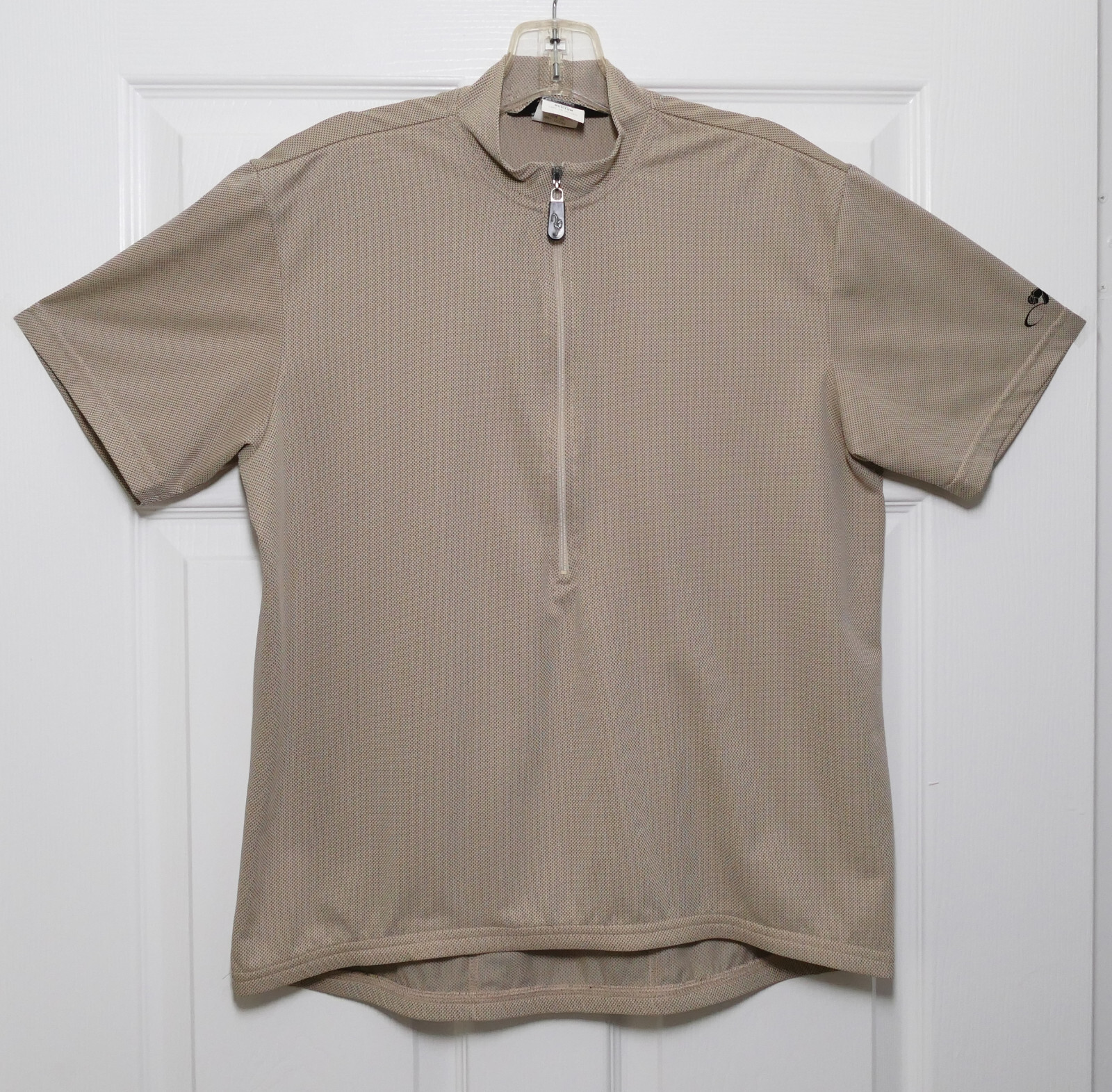 Bellwether Mens Medium Cycling Jersey Tan, Light Brown made in USA Cool Pattern
