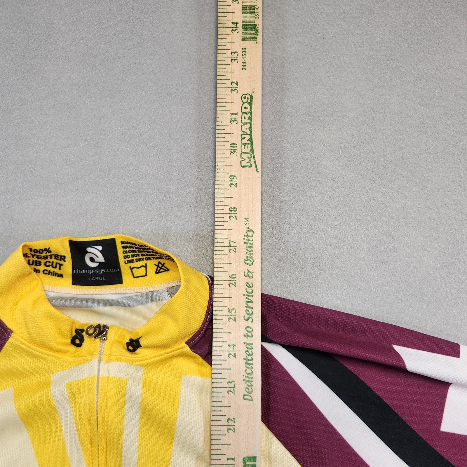 Taylor University Cycling Jersey Large Champ-Sys Full Zip Short Sleeve Yellow