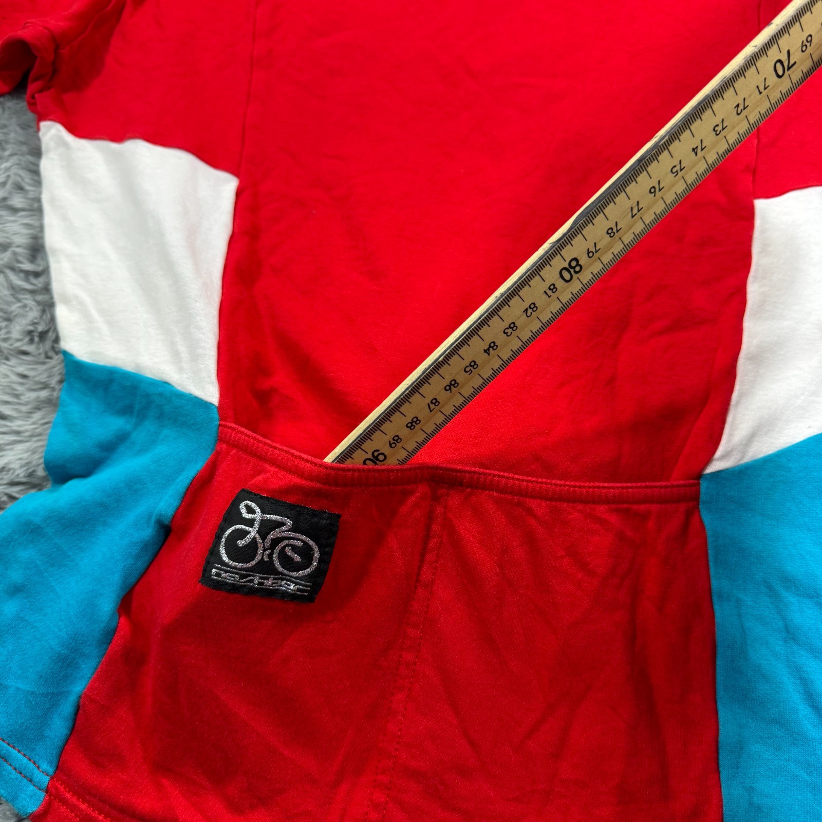 Vintage Nashbar Cycling Jersey Men M Red Colorblock Cotton Quarter-Zip Retro USA