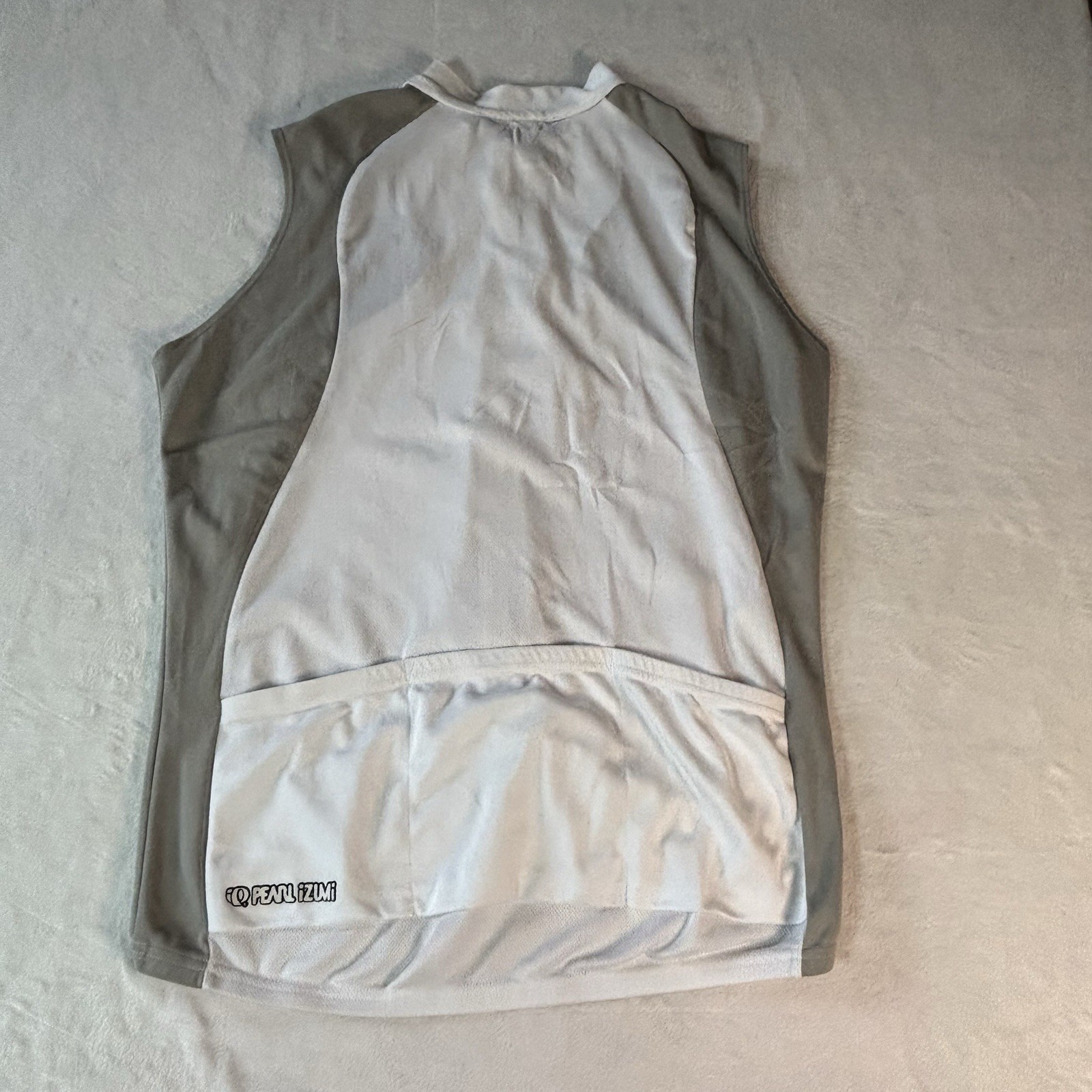Pearl Izumi Men’s Vintage Sleeveless Cycling Jersey Size XL White / Gray Mesh