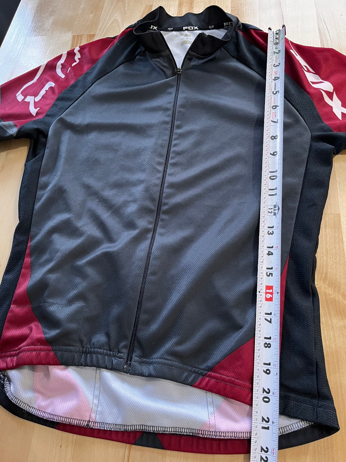 Fox Racing Men’s Sz S Gray/Maroon Short Sleeve Full Zip Cycling Jersey