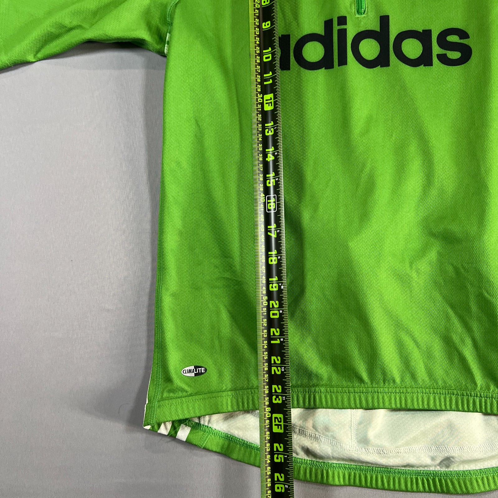 Adidas Climalite Cycling Company Jersey Womens Medium Green Quarter Zip Athletic
