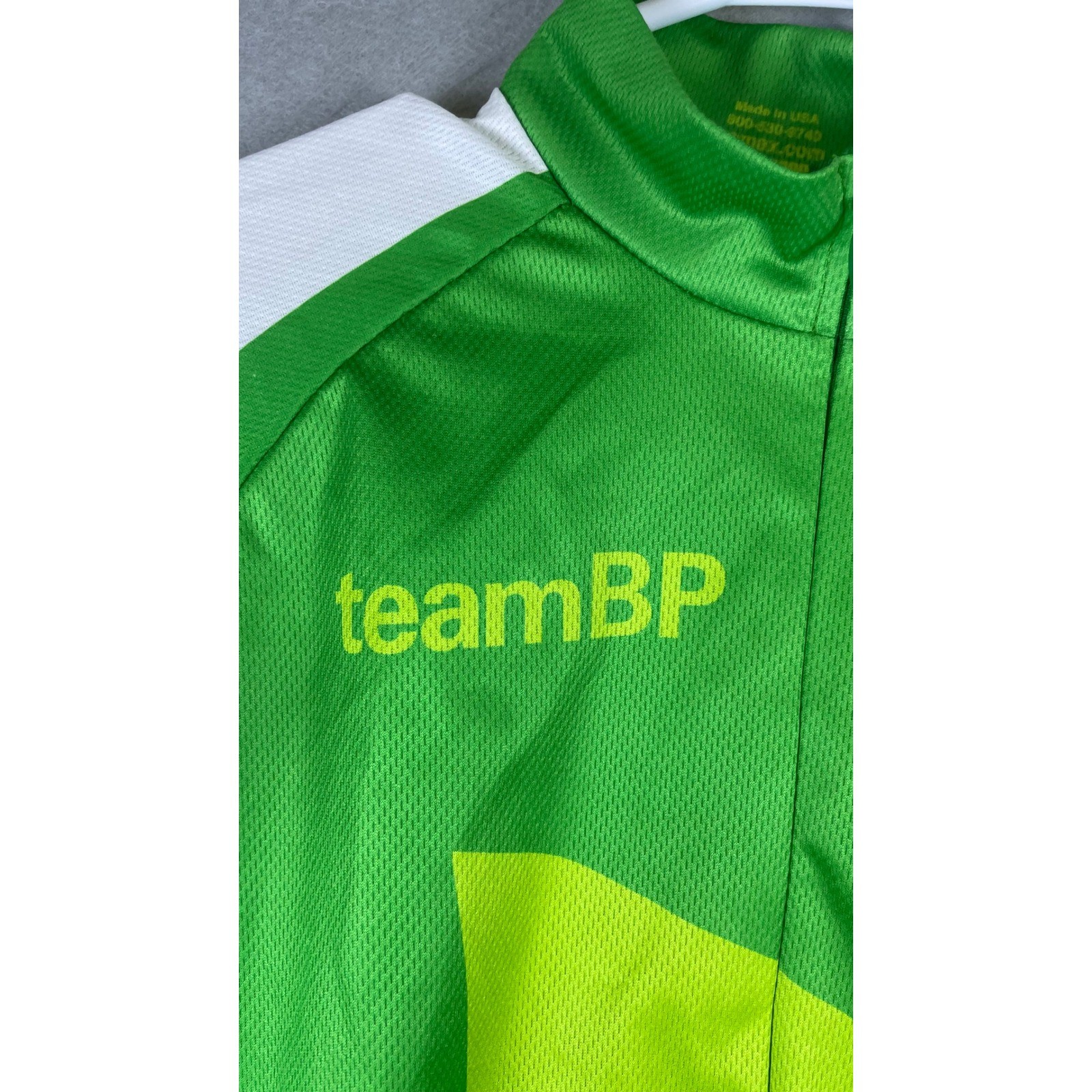 VOmax Cycling Jersey Mens M Green Excellent BP MS150 2013 Houston Austin Ride
