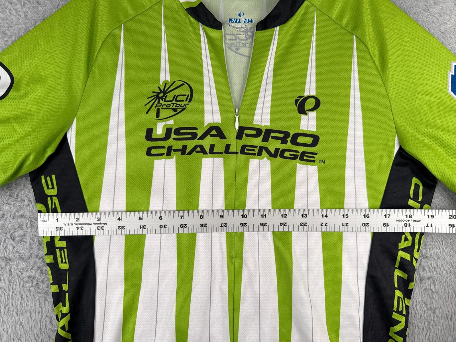 Pearl Izumi Cycling Jersey Adult Medium Green White USA Pro Challenge 1/2 Zip