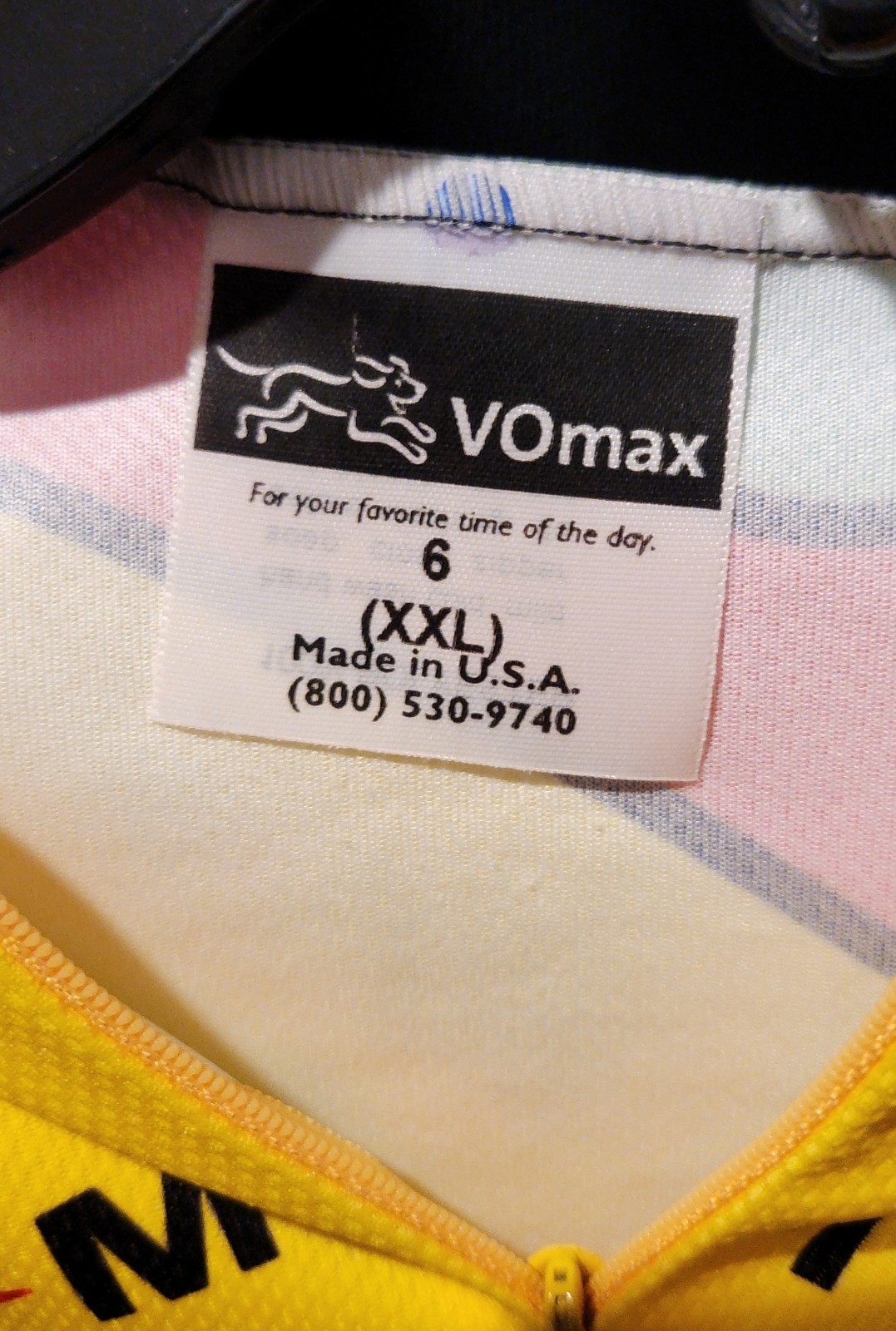 VOmax Multicolor Mens Cycling Jerseys DOW MS 150 Sizes Large / XXL Vtg DOW