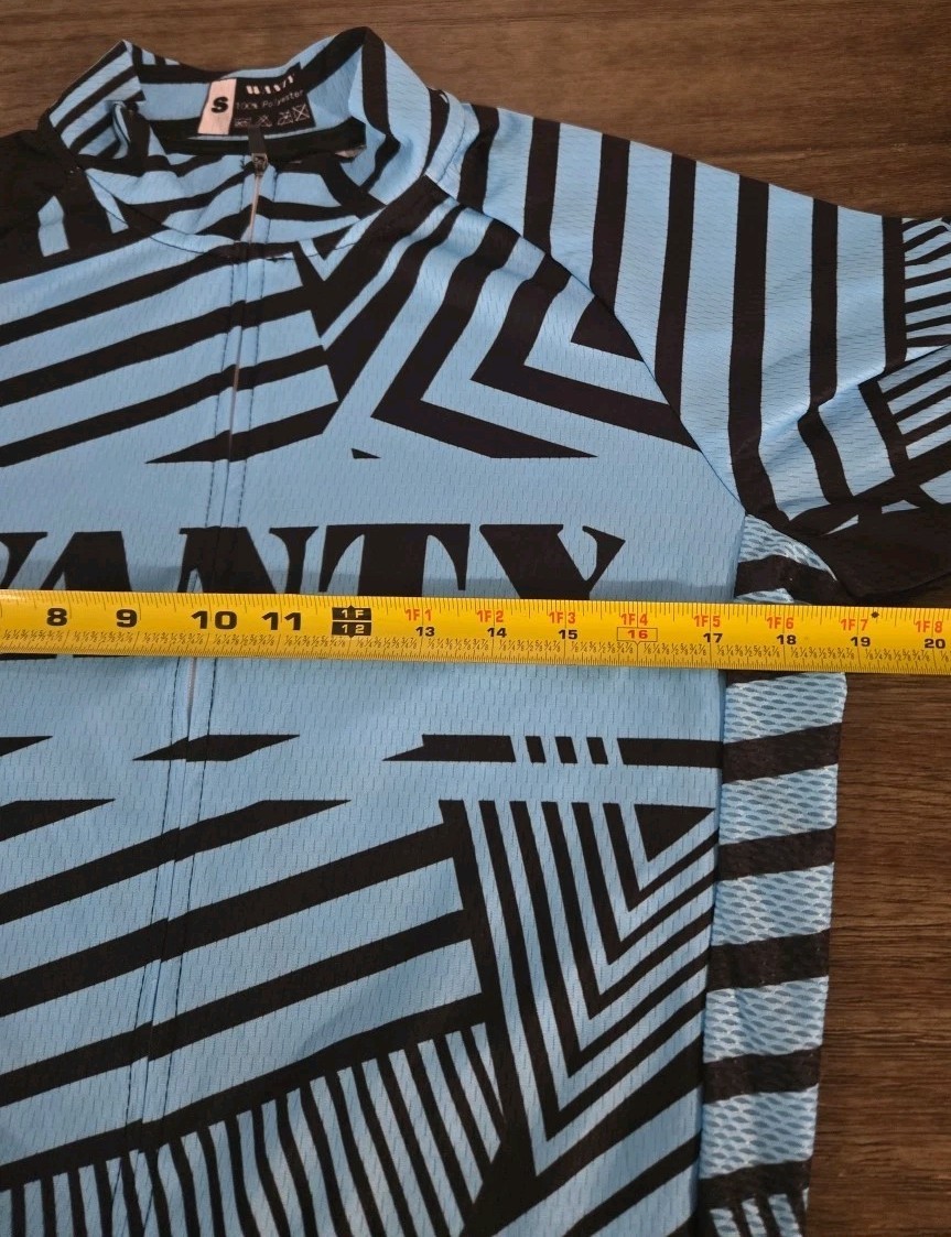 WANTY Pro Cycling Team Jersey – 100% Polyester Breathable Fabric – Size S – Blue