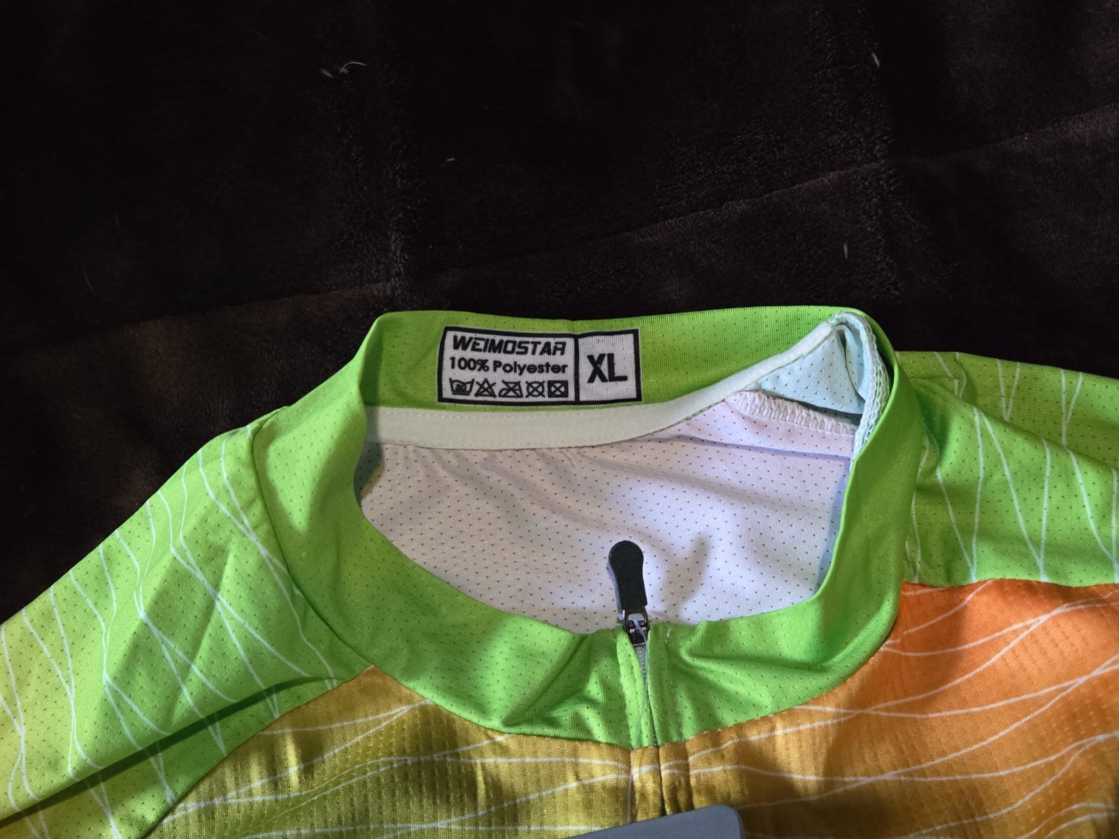 NWT Weimostar Cycling Jersey XL Green Full Zip Pocket Dog PawsQuick Dry