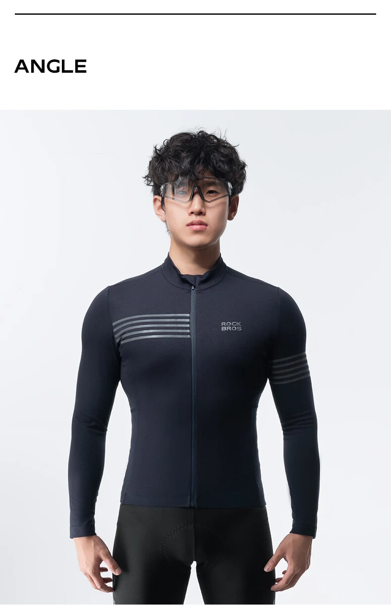 ROCKBROS Men’s Winter Cycling Jersey Thermal Top Long Sleeves Bicycle Clothing