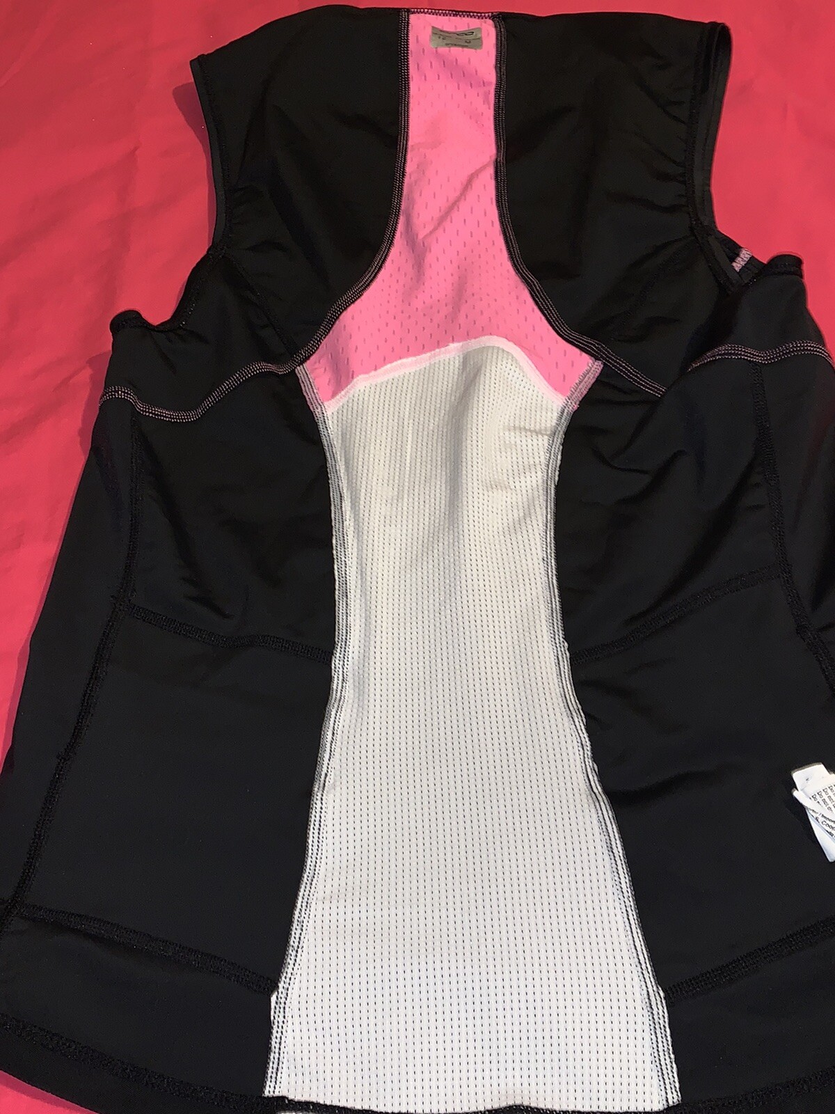 Orca Women’s Top Cycling Hiking Sports Pockets Sz M Pink White Black 1/2 Zip