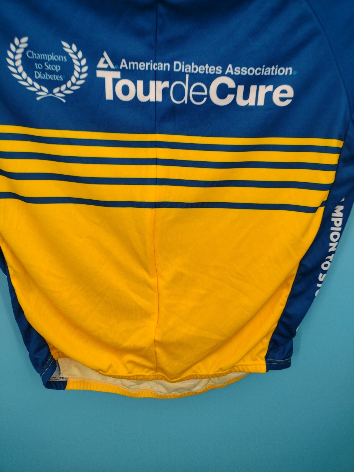 Primal Cycling Jersey 2XL Yellow Blue Bicycle Champion Diabetes Graphic AOP Mens