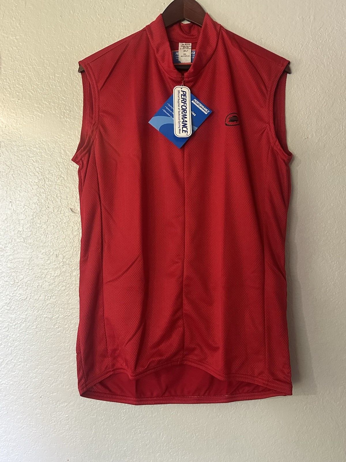 Performance Bicycle Cycling Shirt Mens XL Red Pockets in Back At Waist