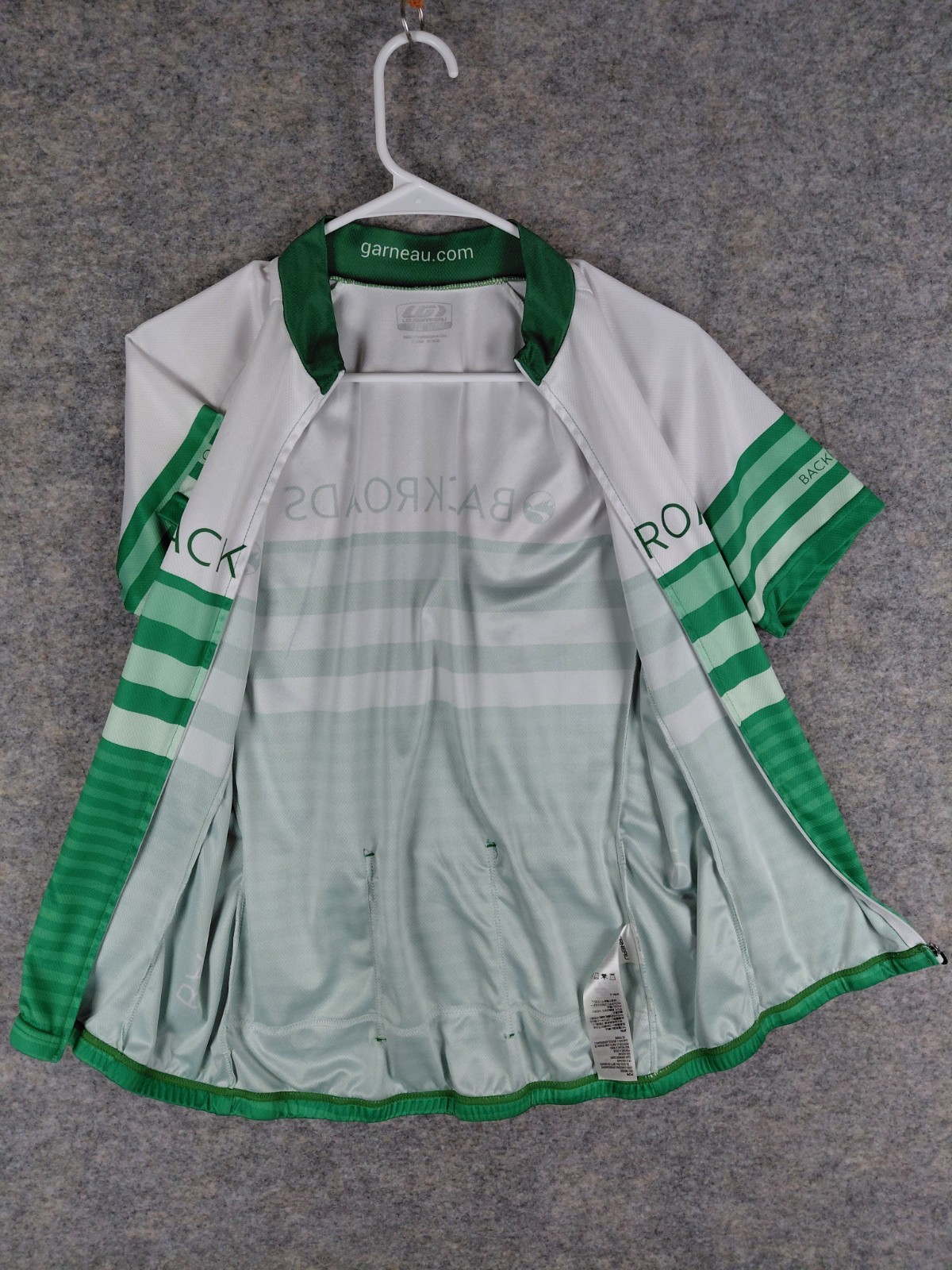 Louis Garneau Cycling Jersey Women’s Medium Green Backroads 100% Polyester – EUC