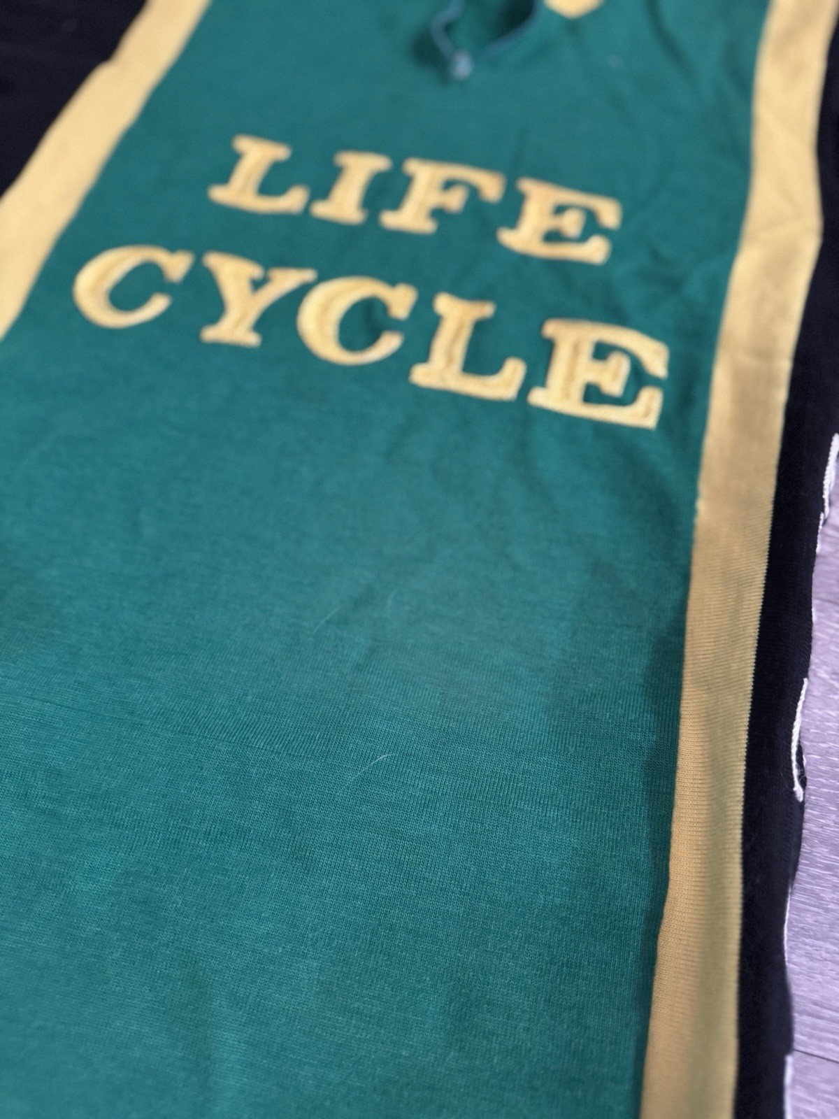 Life Cycle GS Cicla Vita Cycling Jersey Green Yellow Black Short Sleeve