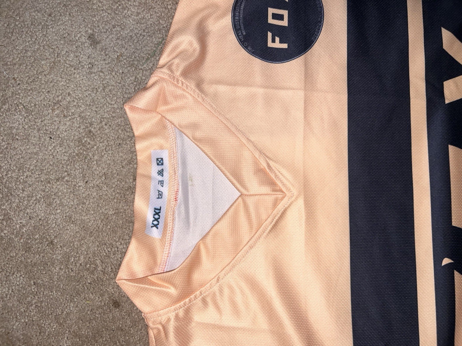 New FOX Motocross Jersey XXXL BLACK Peach Long Sleeve Off-Road Racing MX