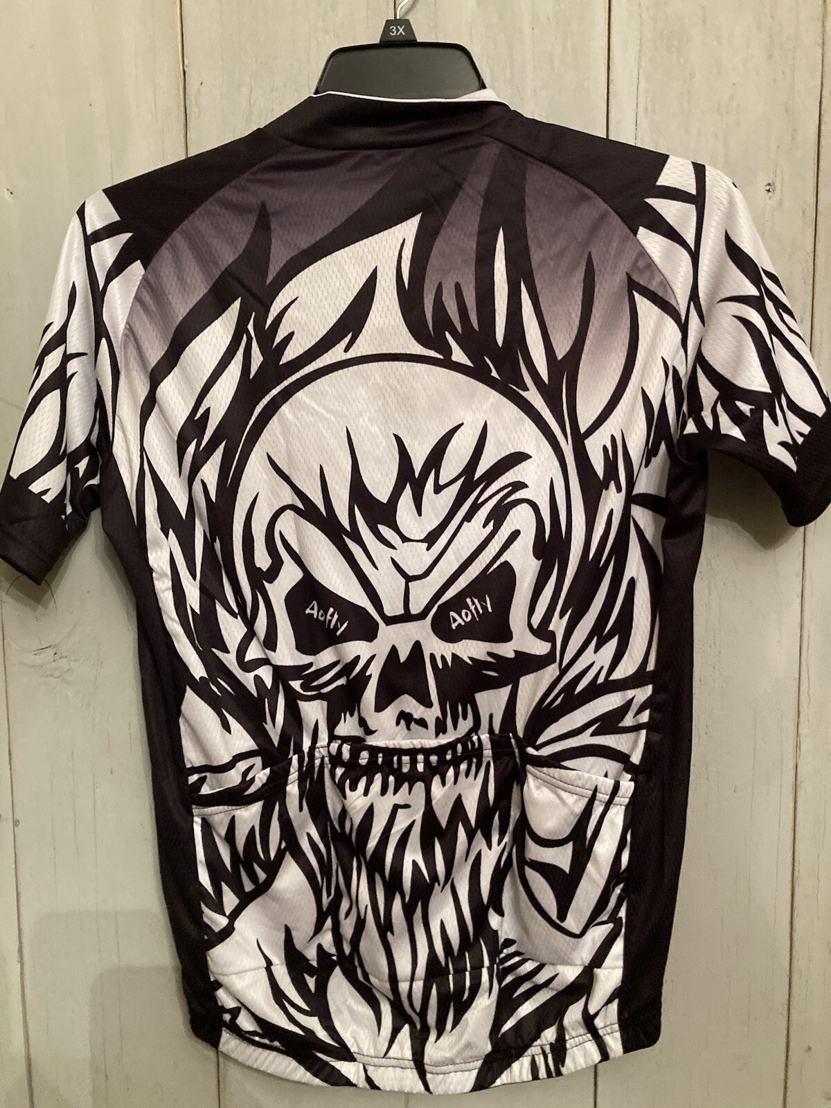 Aofly Mens Zip Up Cycling Shirt White & Black * Sz XL New