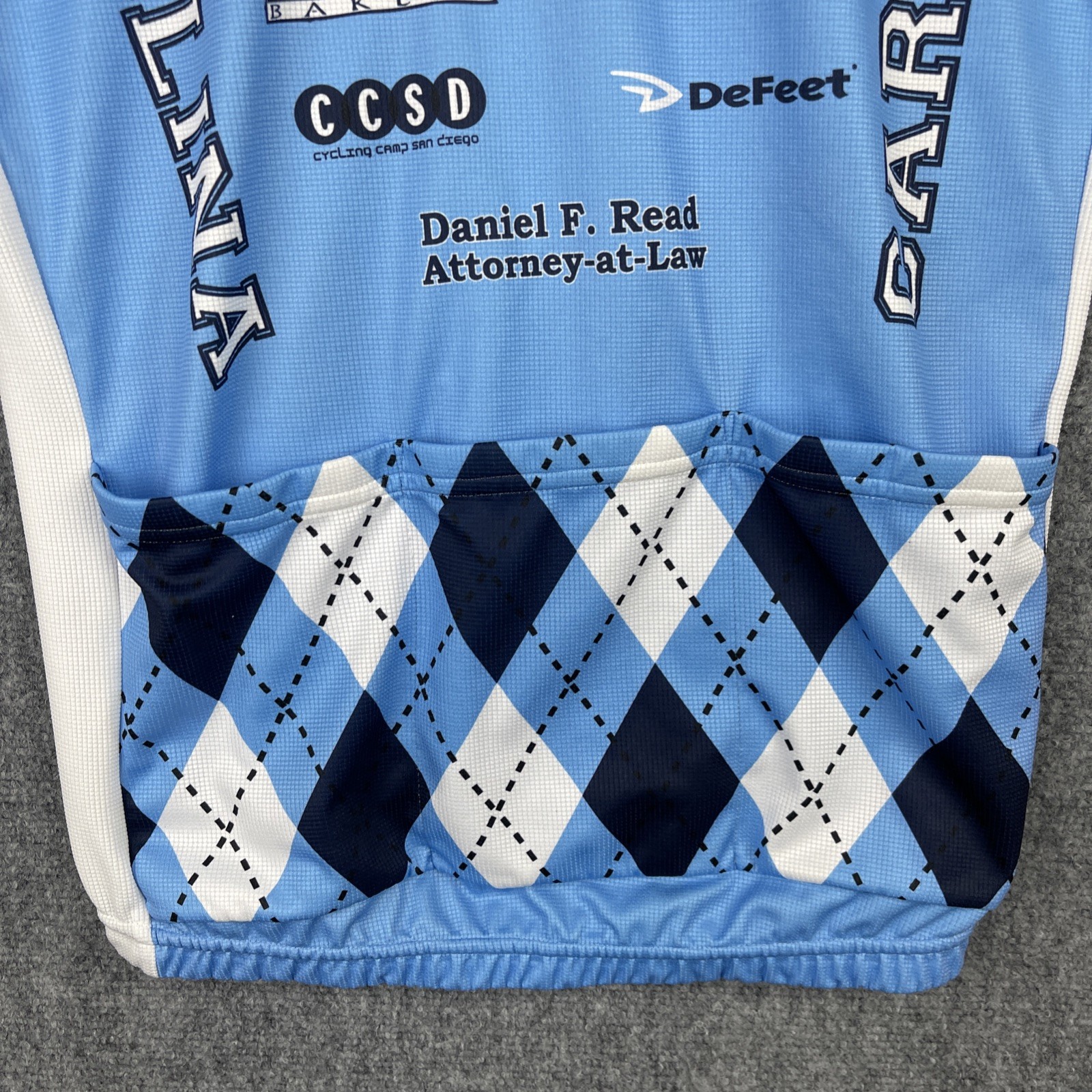 North Carolina Cycling Jersey Mens Small Blue Hincapie UNC Tarheels Team Issued