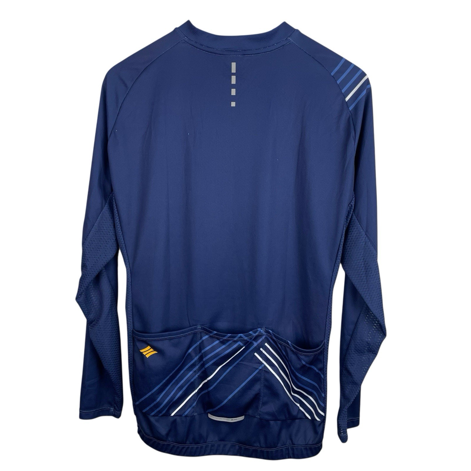 Santic Size Large Blue Full Zip Long Sleeve Lightweight Cycling Jersey Pockets