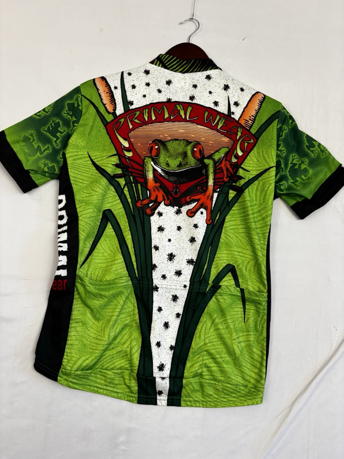 Primal Wear Frog Cycling Jersey Green Full Zip CoolMax Bike Shirt Women Large