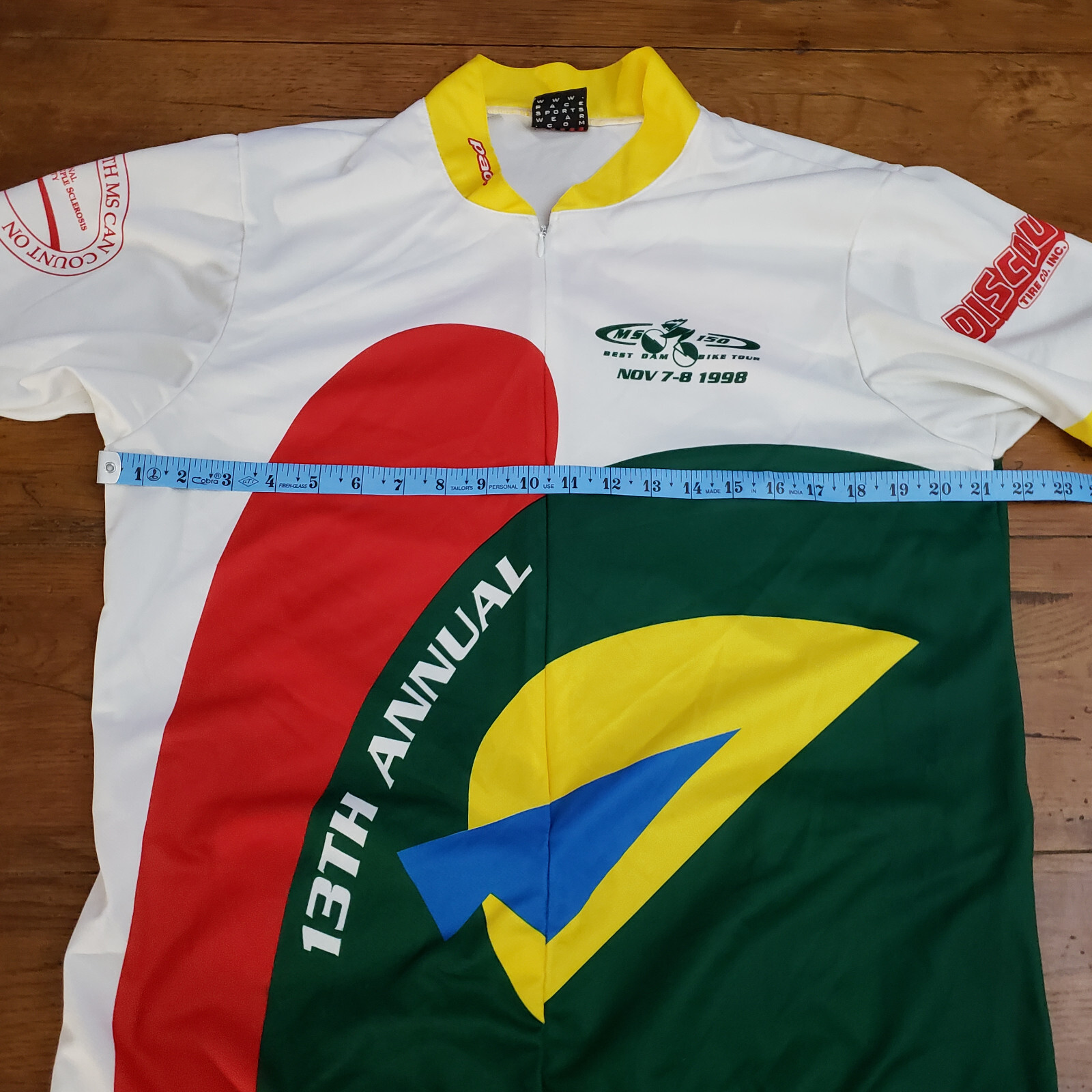Pace Cycling Jersey (21.5″ Pit to Pit) Mens Large? SS MS150 Pockets 1998 Vintage