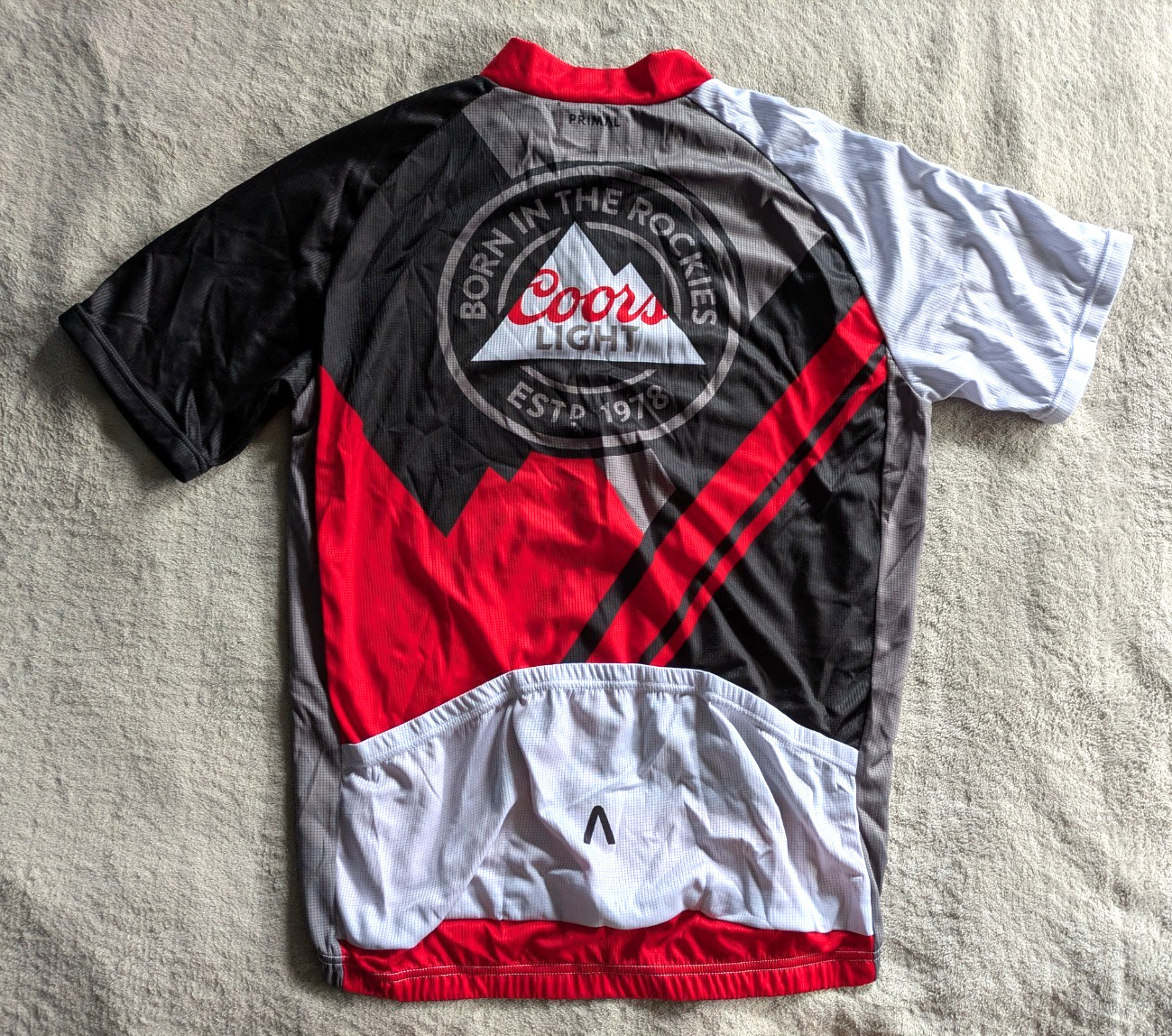 PRIMAL Cycling Jersey Mens 2XL XXL Race Cut Bicycle Gray Black Red