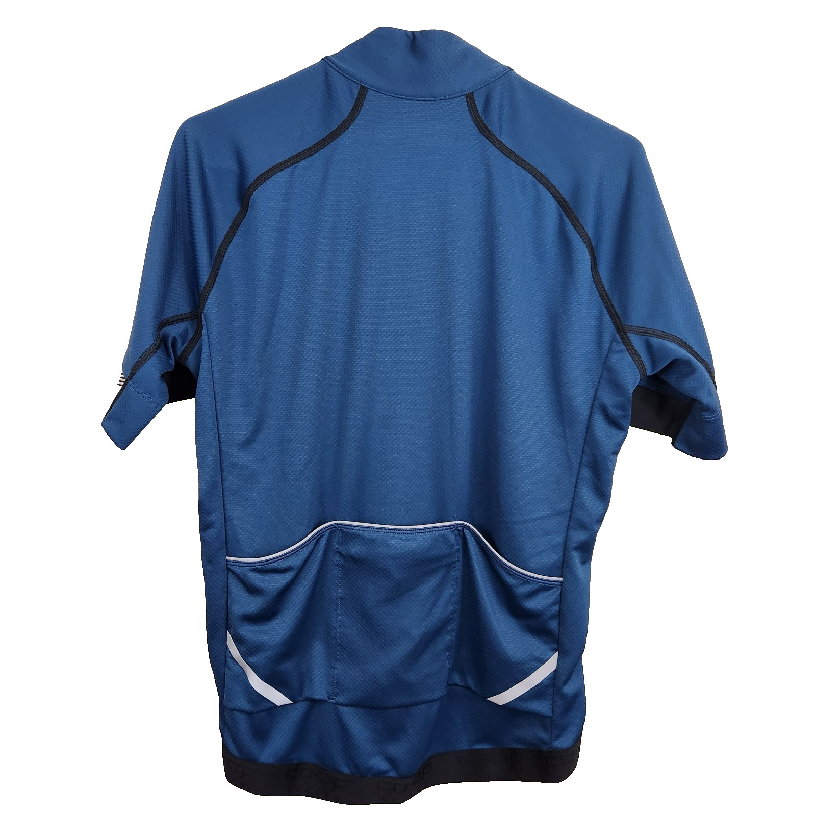 REI COOP Cycles Full-Zip Road Cycling Jersey Blue Teal Pocket Shirt Stretch SZ M