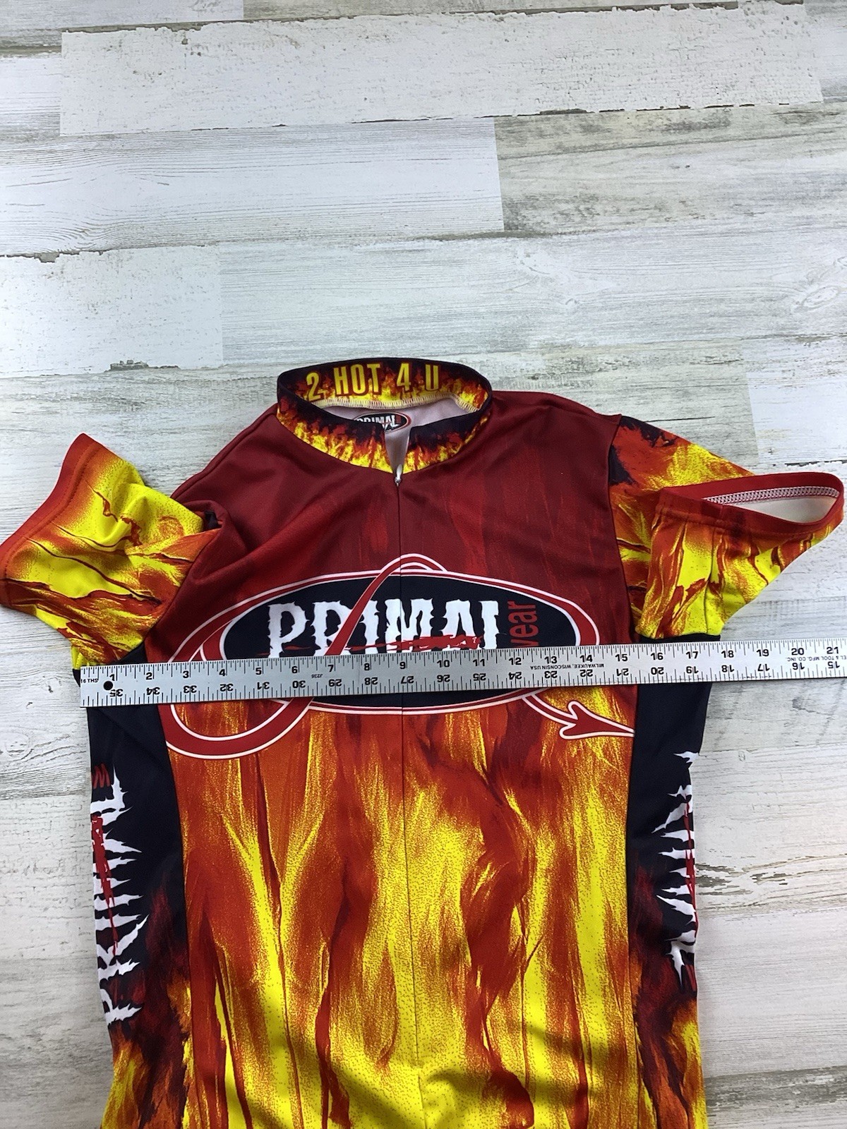 Primal Wear 2 Hot 4 U Men’s Sz S Cycling Dirt Bike Flames Jersey Waist Pockets