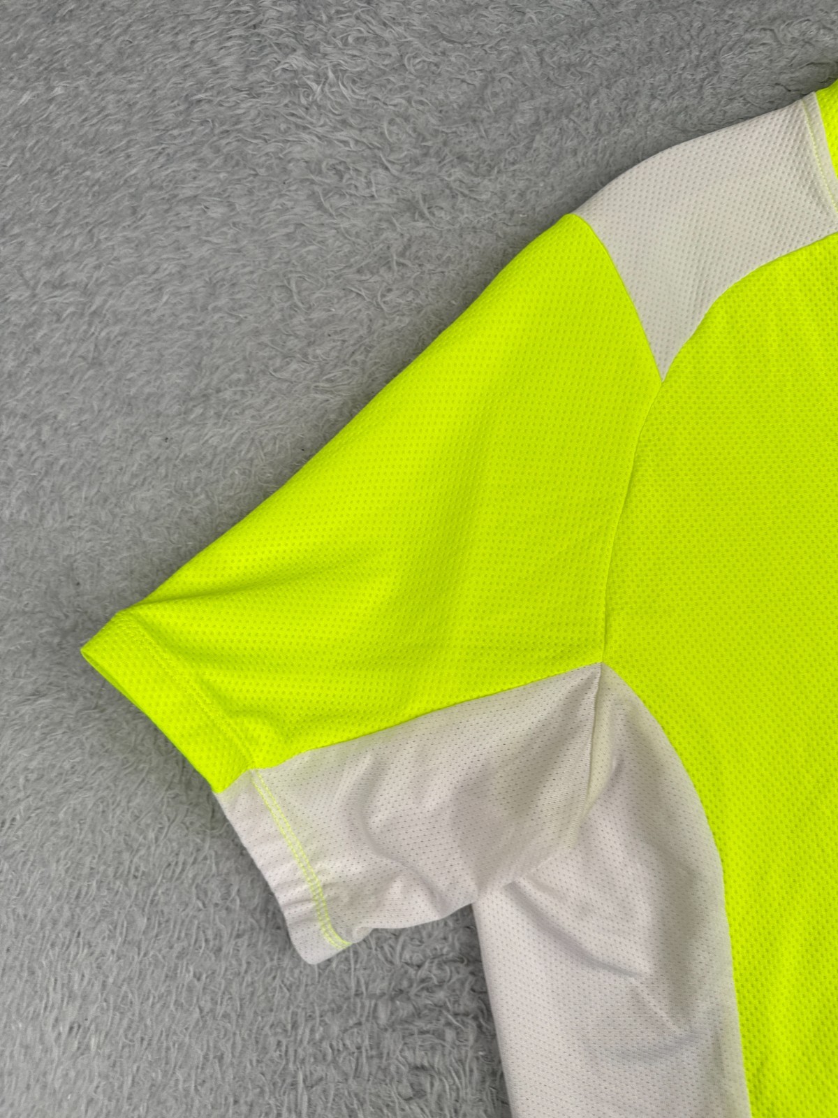 Nishiki Cycling Jersey Adult Large Yellow White 1/4 Zip 100% Polyester Pockets