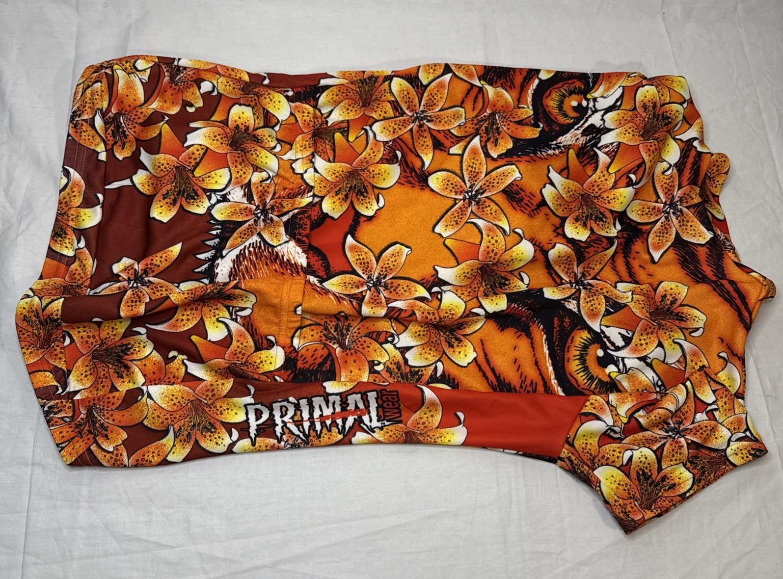 Primal Wear Cycling Jersey Women’s Medium Tiger Lily AOP 100% Coolmax DK700X