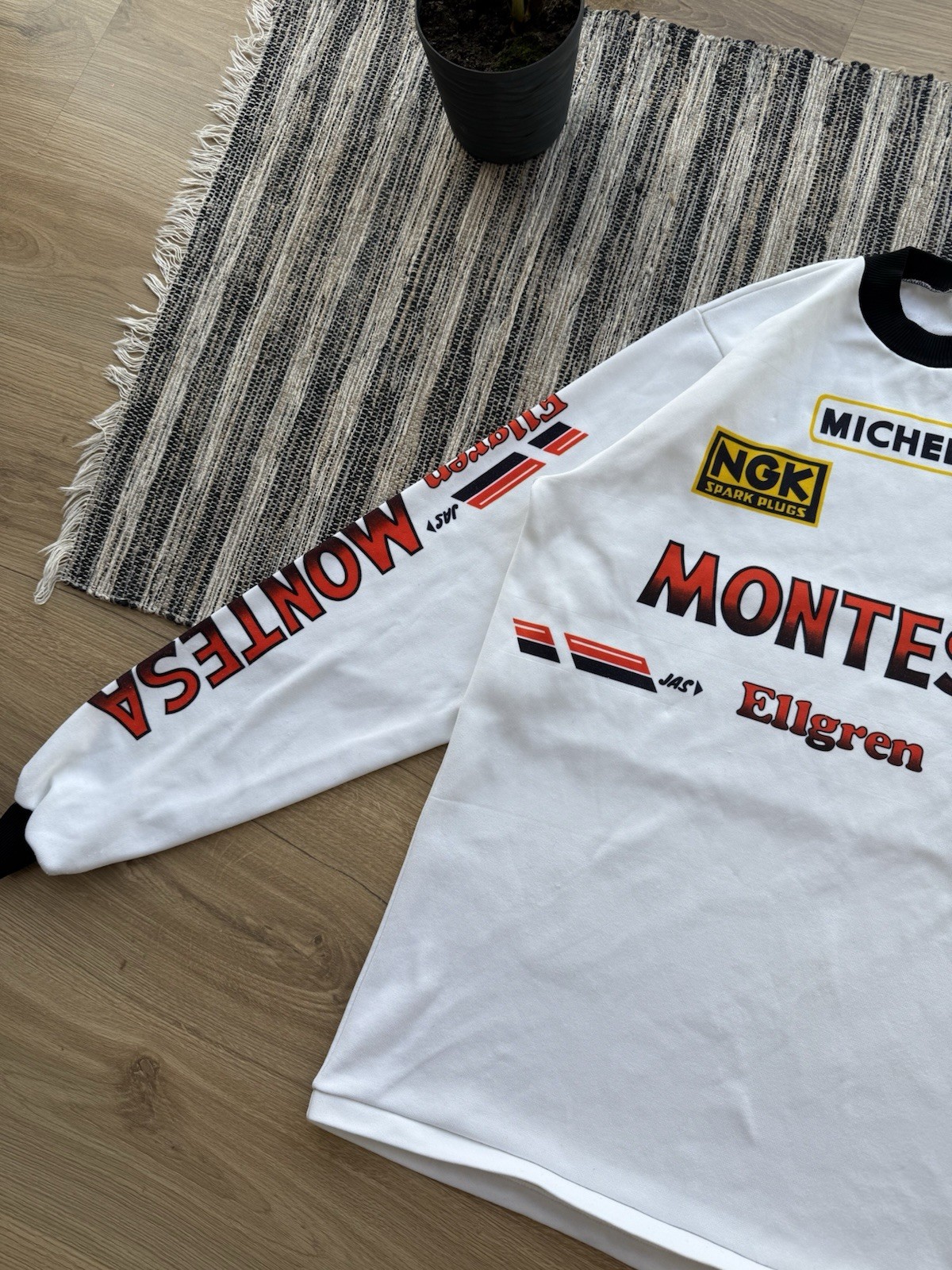 VINTAGE RACING LONG SLEEVE MICHELIN ELLGREN MONTESA RENTHAL 90s RARE Sz M-L