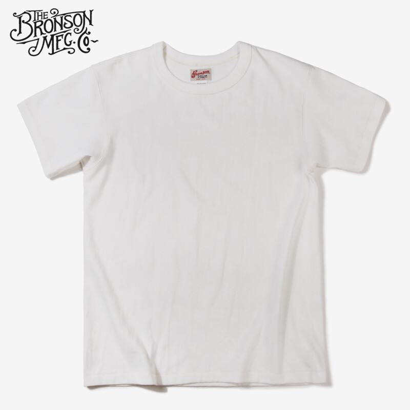 BRONSON Vintage Loopwheel Tubular Athletic T-Shirt Men Basic Tee 100% Cotton