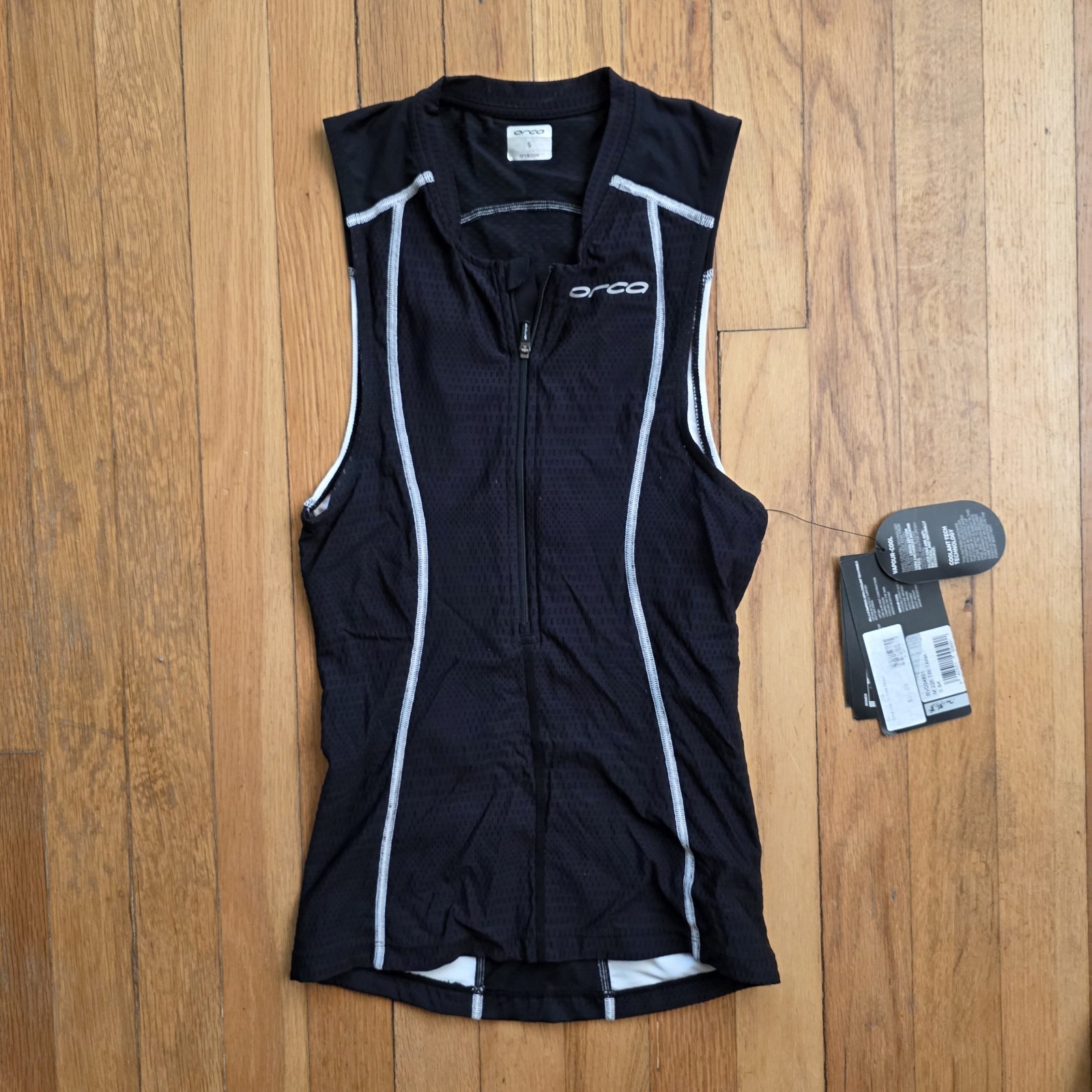 ORCA 226 Men’s Tri Tank Half Zip Compression Colorblock Black/White S Nylon