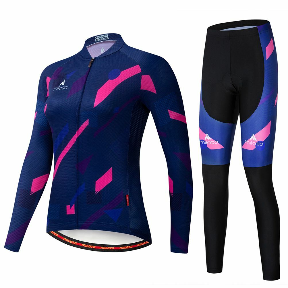 Miloto Women’s Cycling Long Kit Long Sleeve Jersey and (Bib) Pants Tight Padded