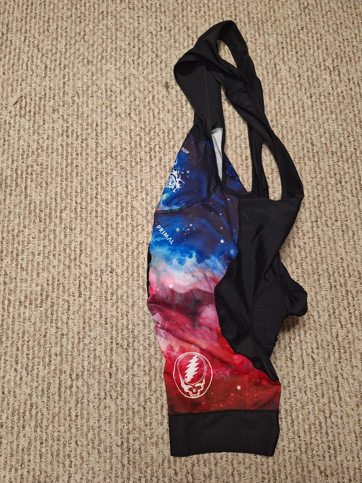 2017 Primal Wear Cycling Bib Band Tour Hippy Skull Retro Grateful Dead Biking M