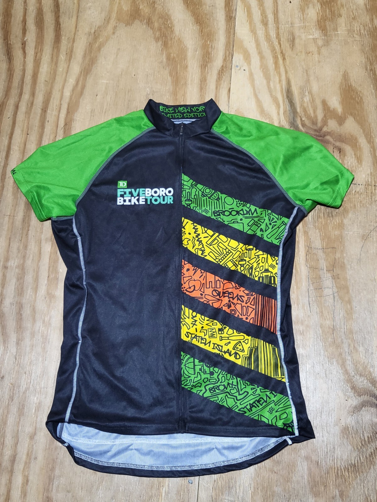 Primal FIVE BORO NYC Full Zip Sport Cut 2022 Bike Tour Cycling Jersey WoMen 2XL