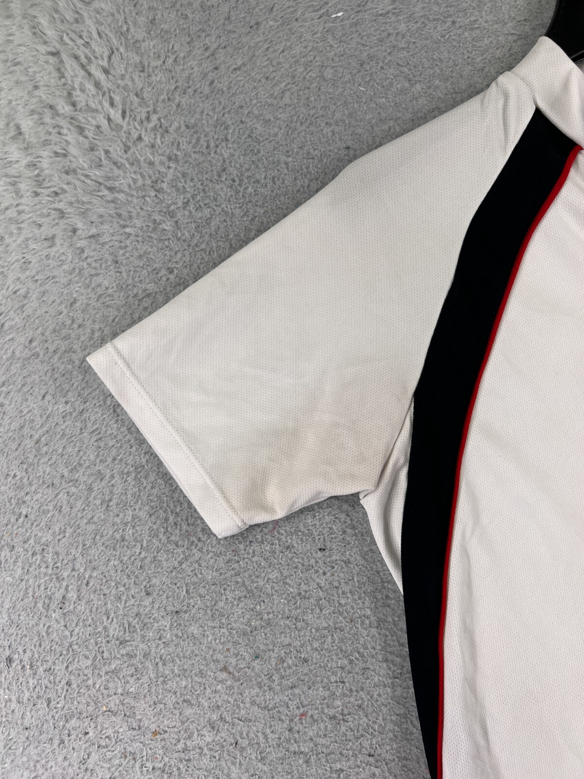 Performance Cycling Jersey Womens Medium White Black Full Zip 100% Polyester