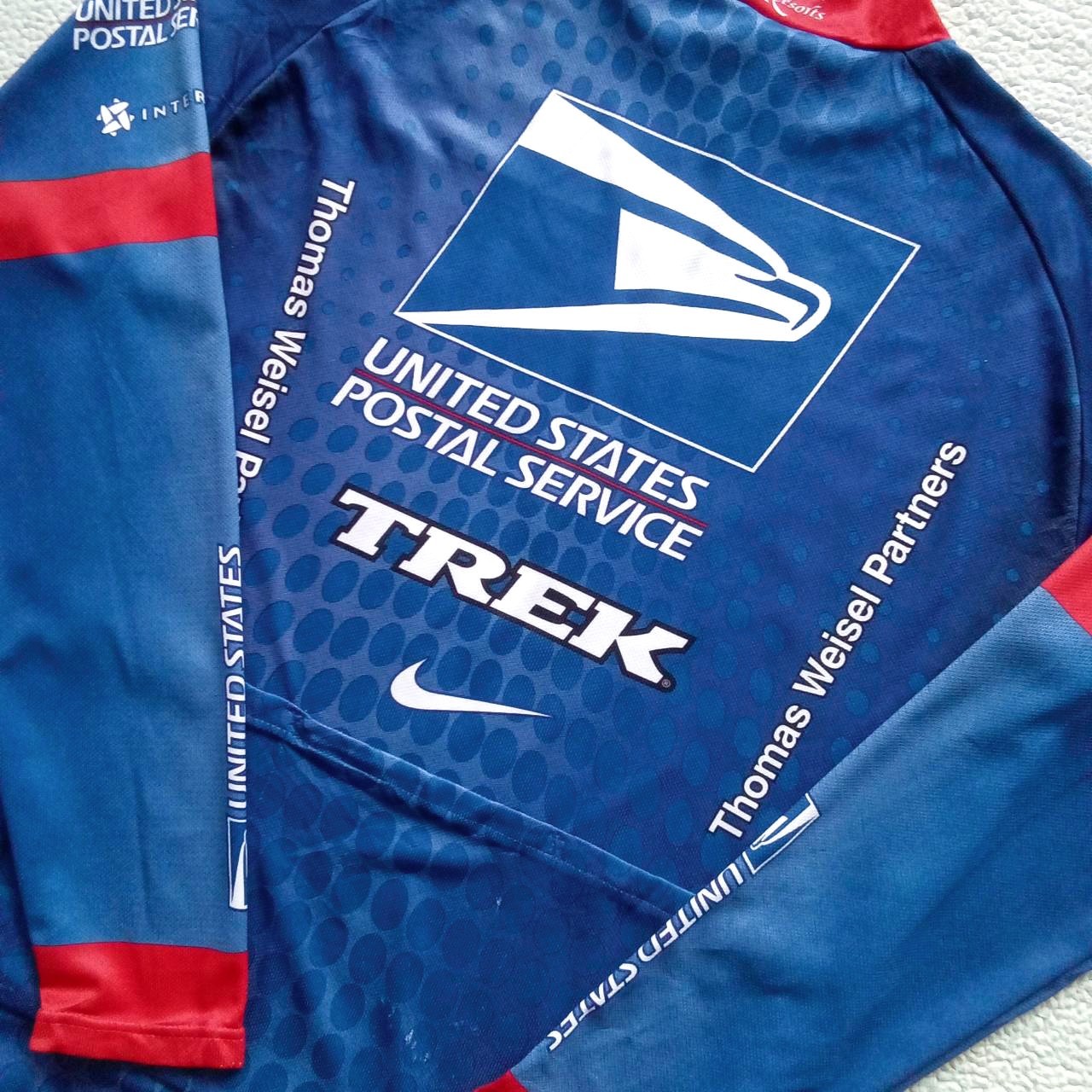 VTG 2001 nike USPS TREK BRIDGE L/S Cycling Jersey Lance ARMSTRONG Fits XL *READ*