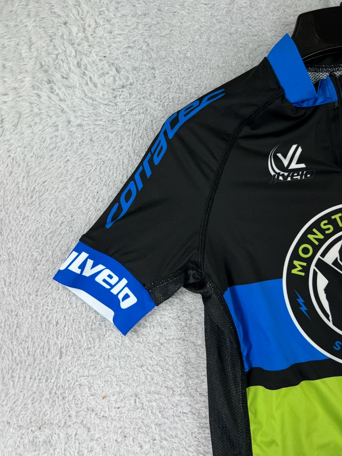 Jlvelo Cycling Jersey Adult Small Black Blue Green Monster Media Full Zip Pocket