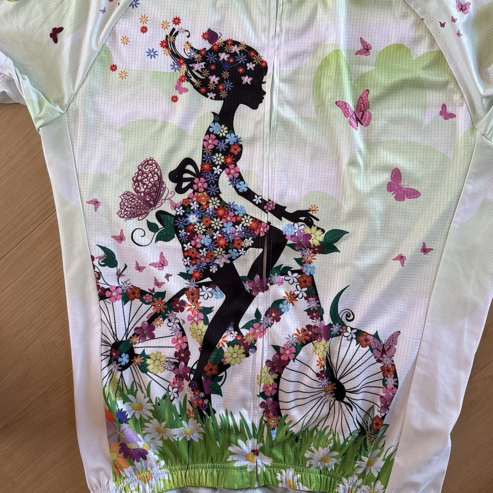 WOMENS CYCLING BIKING BREATHABLE QUICK DRY JERSEY SILICONE BAND ON HEM SIZE XL